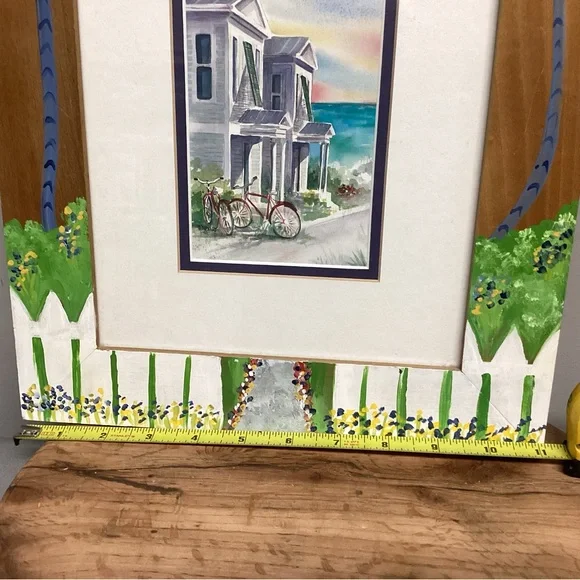🔵 Beautiful Solid Wood, Hand Painted Frame with print by Artist Donna Burgess - Picture 13 of 15